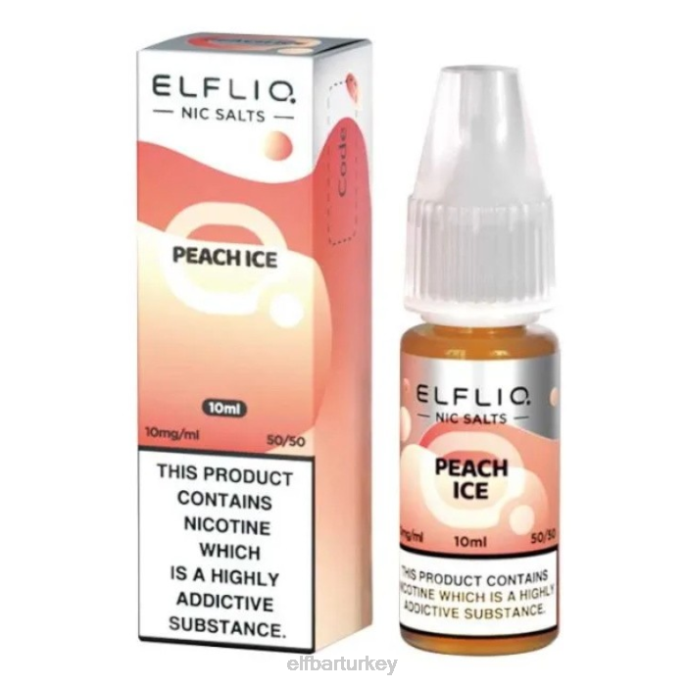 VVZ4185 elfbar elfliq nic tuzları - şeftali buzu - 10ml-10 mg/ml klasik