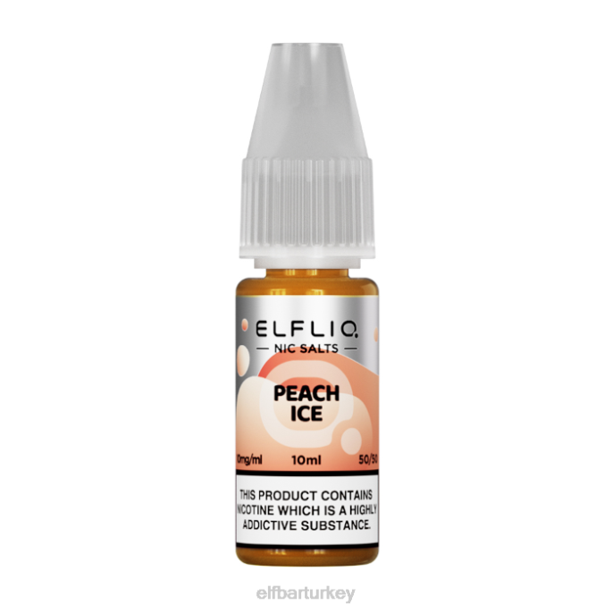 VVZ4185 elfbar elfliq nic tuzları - şeftali buzu - 10ml-10 mg/ml klasik