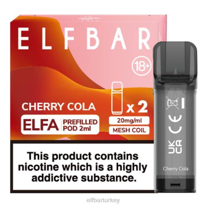 VVZ4113 elfbar elfa önceden doldurulmuş kapsül - 2ml - 20mg (2 paket) kiraz kola