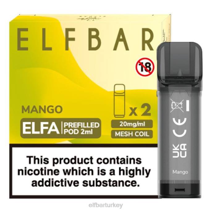 VVZ4118 elfbar elfa önceden doldurulmuş kapsül - 2ml - 20mg (2 paket) Mango