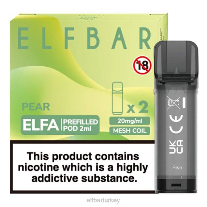 VVZ4123 elfbar elfa önceden doldurulmuş kapsül - 2ml - 20mg (2 paket) armut
