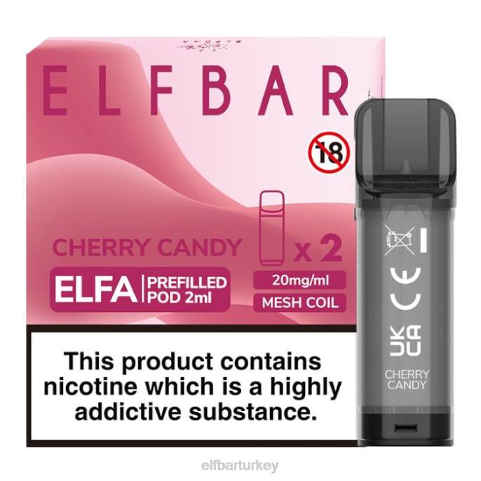 VVZ4131 elfbar elfa önceden doldurulmuş kapsül - 2ml - 20mg (2 paket) kiraz şekeri