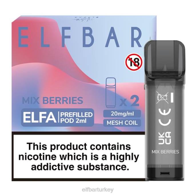 VVZ4132 elfbar elfa önceden doldurulmuş kapsül - 2ml - 20mg (2 paket) meyveleri karıştır