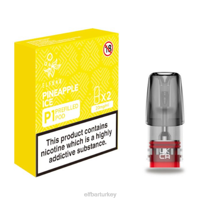 VVZ4151 elfbar mate 500 p1 önceden doldurulmuş kapsüller - 20mg (2 paket) ananaslı buz klasik