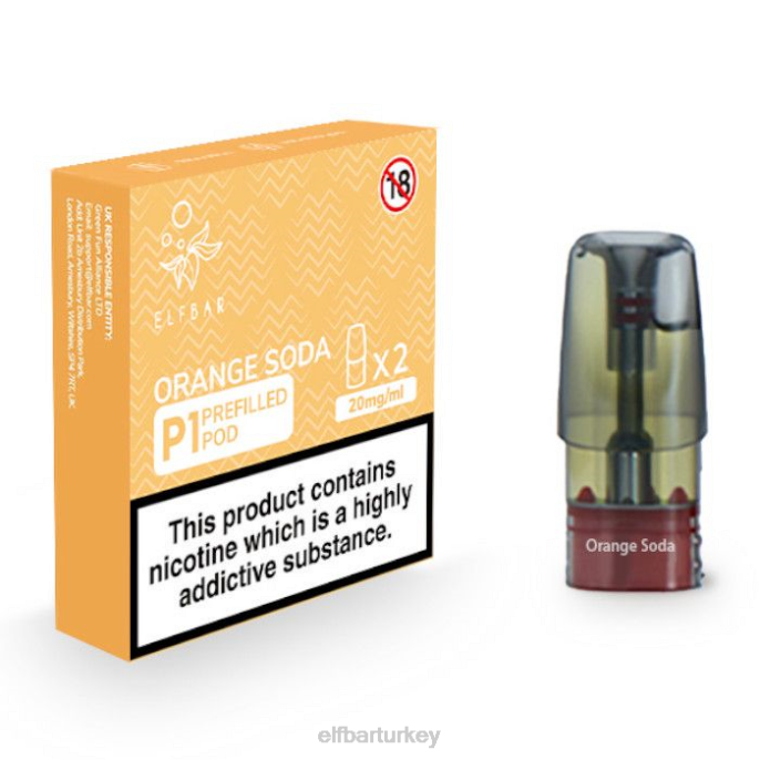 VVZ4155 elfbar mate 500 p1 önceden doldurulmuş kapsüller - 20mg (2 paket) portakallı soda klasik