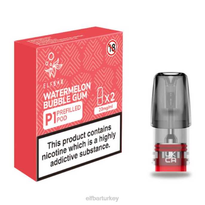 VVZ4159 elfbar mate 500 p1 önceden doldurulmuş kapsüller - 20 mg (2 paket) karpuzlu balonlu sakız klasik
