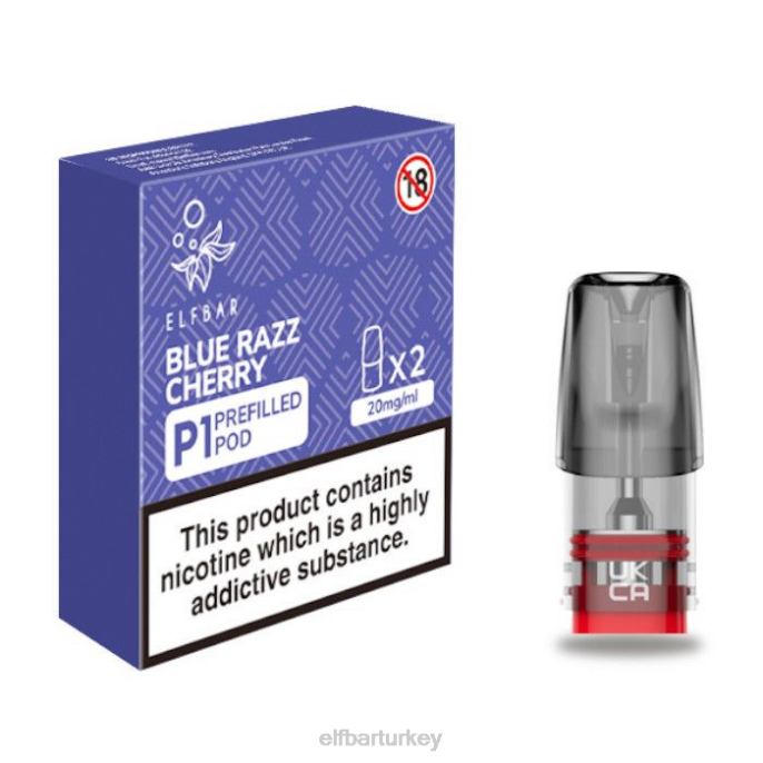 VVZ4165 elfbar mate 500 p1 önceden doldurulmuş kapsüller - 20mg (2 paket) mavi razz kiraz klasik