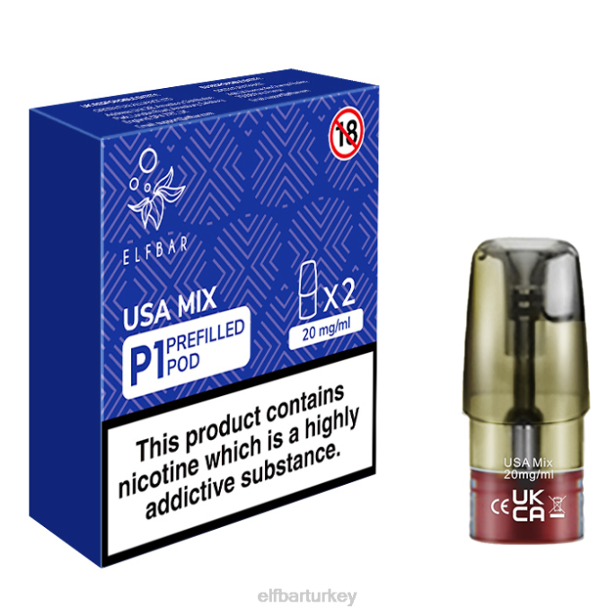 VVZ4166 elfbar mate 500 p1 önceden doldurulmuş kapsüller - 20mg (2 paket) ABD karışımı klasik