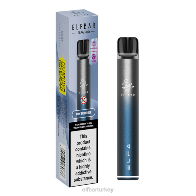 VVZ470 elfbar elfa pro pod kiti - şarj edilebilir alacakaranlık mavisi + karışık meyveler önceden doldurulmuş kapsül