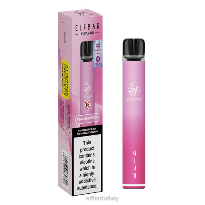 VVZ472 elfbar elfa pro pod kiti - şarj edilebilir pembe + pembe limonata önceden doldurulmuş kapsül