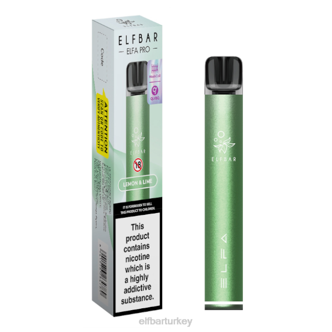 VVZ476 elfbar elfa pro pod kiti - şarj edilebilir alacakaranlık yeşili + limon ve misket limonu önceden doldurulmuş kapsül