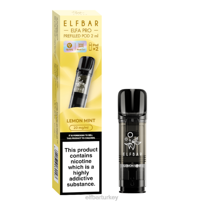 VVZ482 elfbar elfa pro önceden doldurulmuş kapsüller - 20mg - 2pk limon nane
