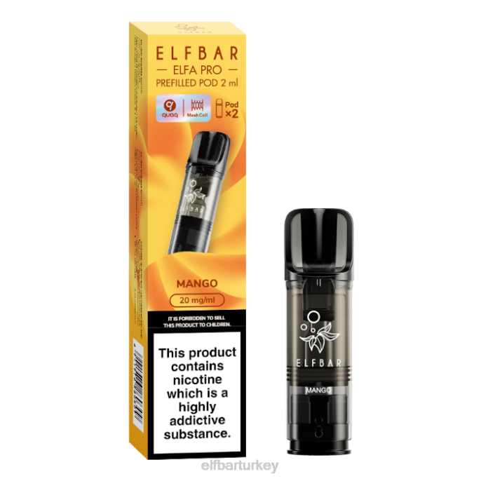 VVZ487 elfbar elfa pro önceden doldurulmuş kapsüller - 20mg - 2pk Mango