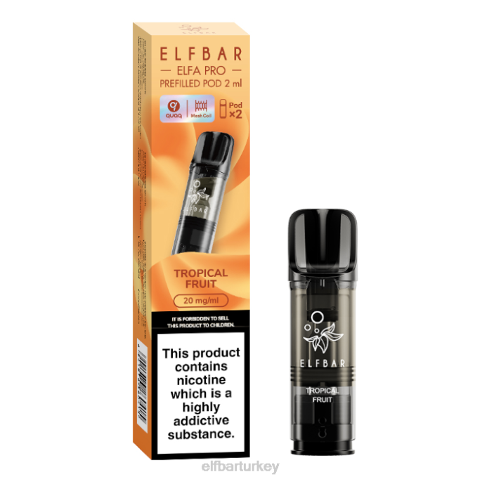 VVZ488 elfbar elfa pro önceden doldurulmuş kapsüller - 20mg - 2pk tropikal meyve