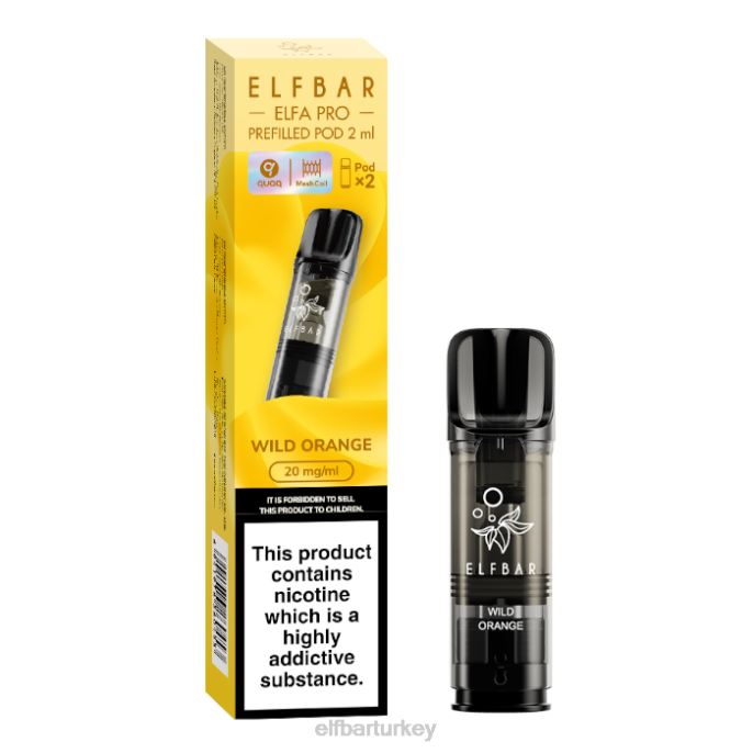VVZ495 elfbar elfa pro önceden doldurulmuş kapsüller - 20mg - 2pk yabani portakal