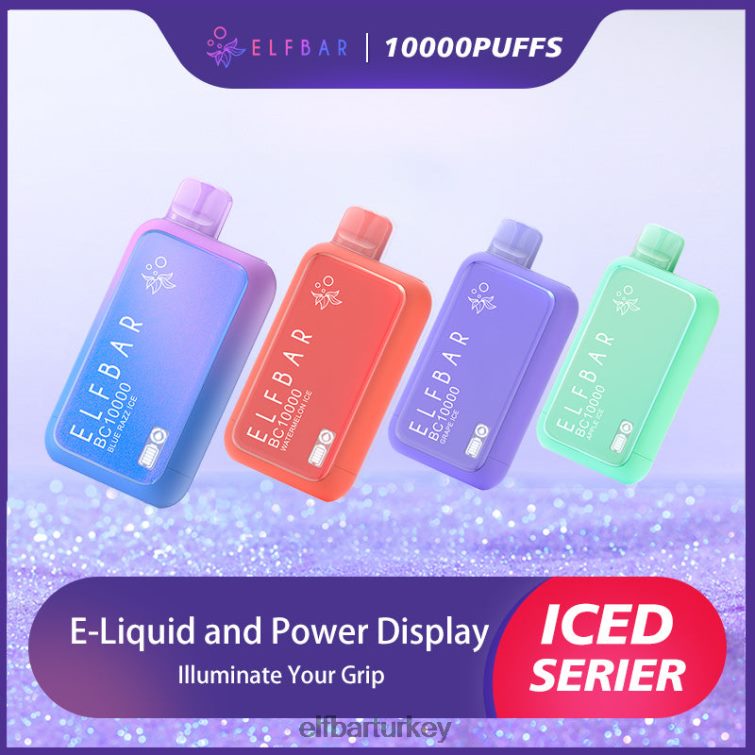 ELFBAR en iyi lezzet tek kullanımlık vape bc10000 buz serisi TLB0081 mavi razz buz