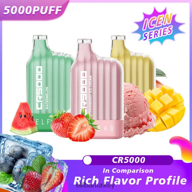 ELFBAR en iyi lezzet tek kullanımlık vape cr5000 buz serisi TLB00821 mavi razz limonata