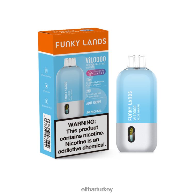 ELFBAR funkylands en iyi lezzet tek kullanımlık vape vi10000 üzüm serisi TLB008149 aloe üzümü