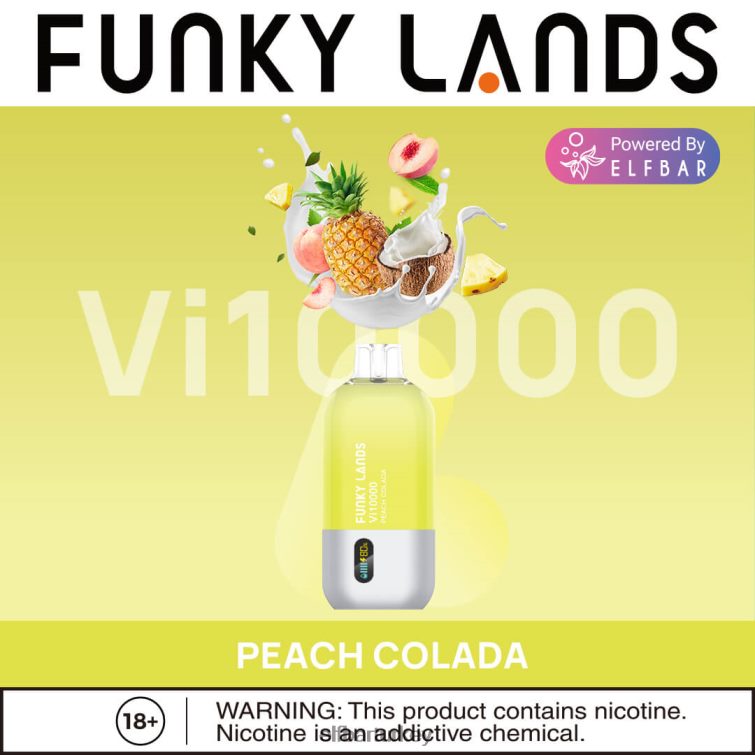 ELFBAR funkylands tek kullanımlık vape vi10000 ponponları TLB008162 şeftali kolası