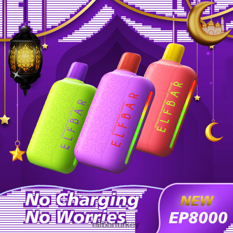 ELFBAR tek kullanımlık vape yeni ep8000 ponponları TLB00857 üzüm kiraz