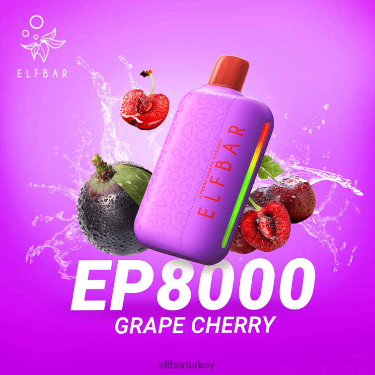 ELFBAR tek kullanımlık vape yeni ep8000 ponponları TLB00857 üzüm kiraz