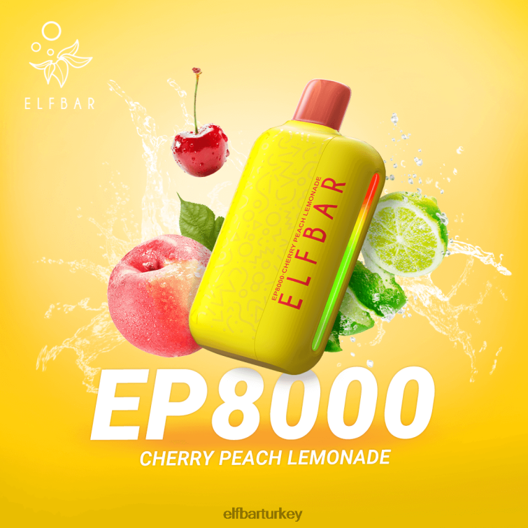 ELFBAR tek kullanımlık vape yeni ep8000 ponponları TLB00858 kiraz şeftalili limonata