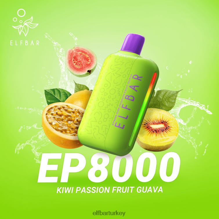 ELFBAR tek kullanımlık vape yeni ep8000 ponponları TLB00860 kivi çarkıfelek meyvesi guava