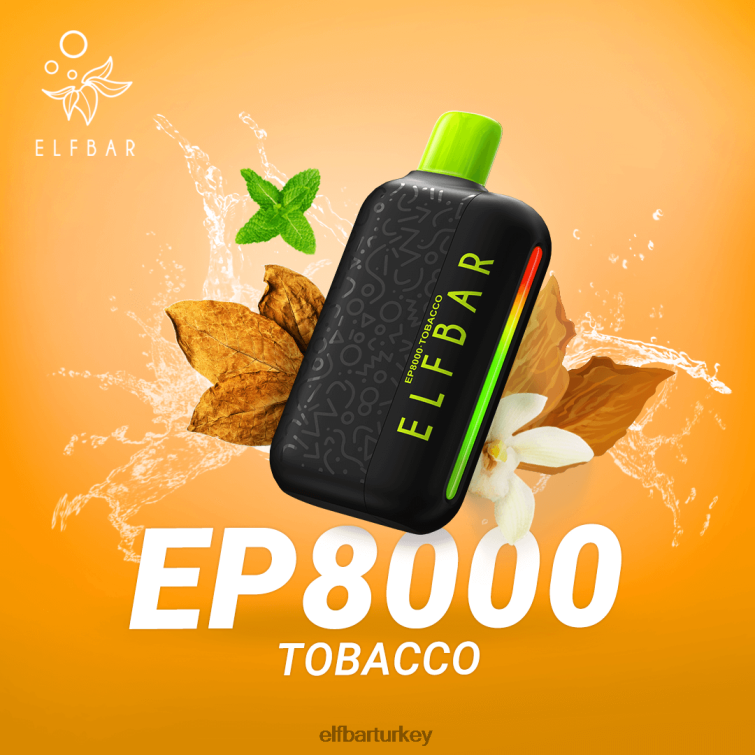 ELFBAR tek kullanımlık vape yeni ep8000 ponponları TLB00861 tütün