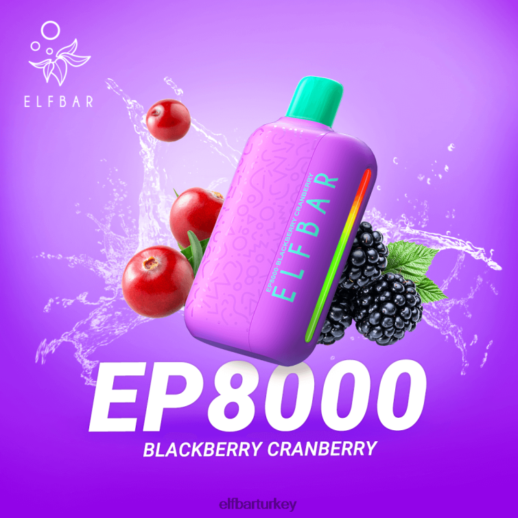 ELFBAR tek kullanımlık vape yeni ep8000 ponponları TLB00867 böğürtlen kızılcık
