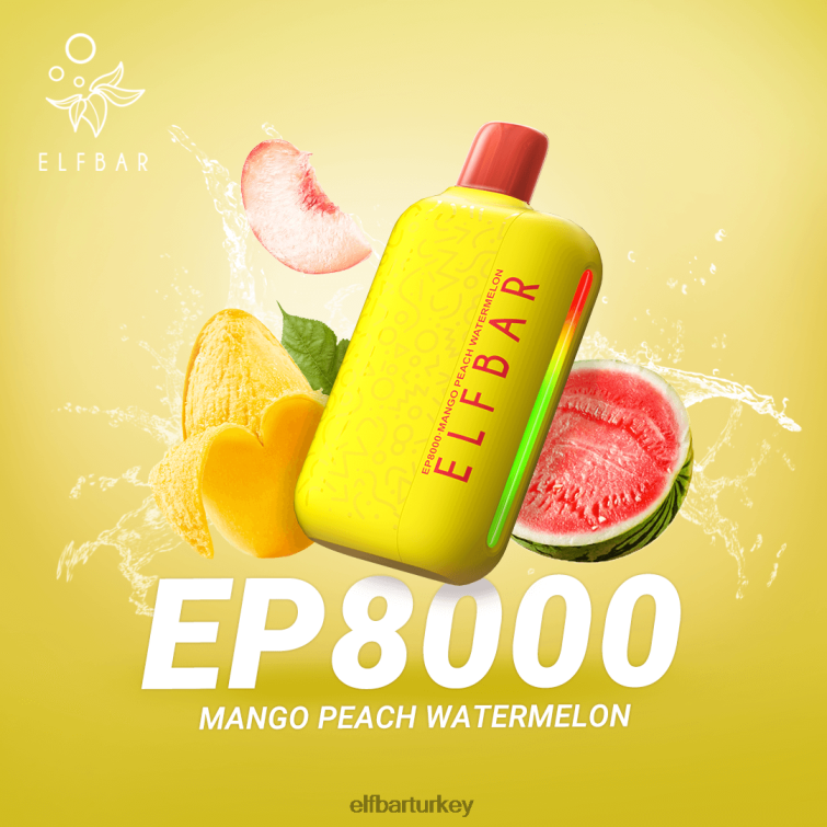 ELFBAR tek kullanımlık vape yeni ep8000 ponponları TLB00871 mango şeftali karpuz