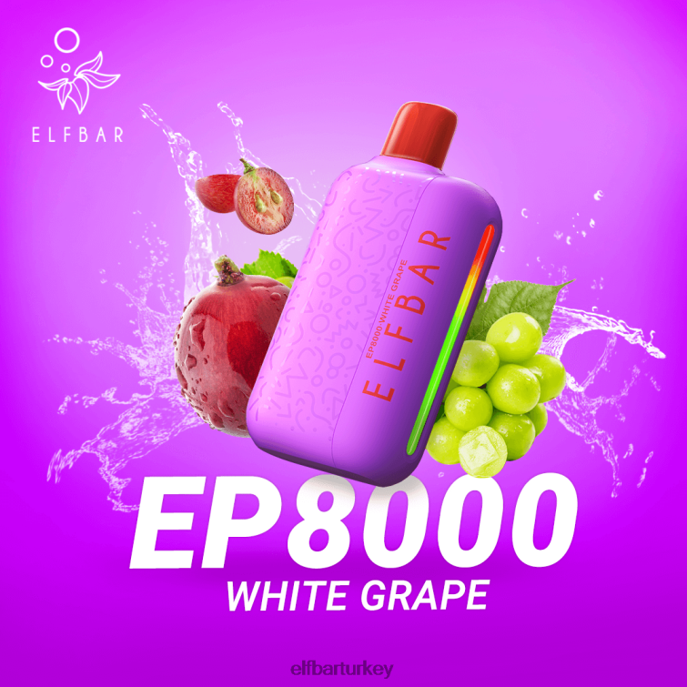 ELFBAR tek kullanımlık vape yeni ep8000 ponponları TLB00873 Beyaz üzüm