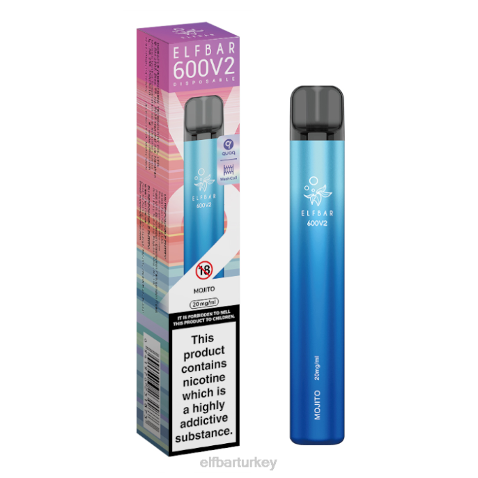 VVZ417 elfbar 600v2 tek kullanımlık elektronik sigara - 20 mg Mojito
