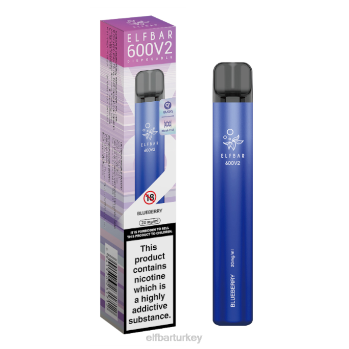VVZ41 elfbar 600v2 tek kullanımlık elektronik sigara - 20 mg Yabanmersini