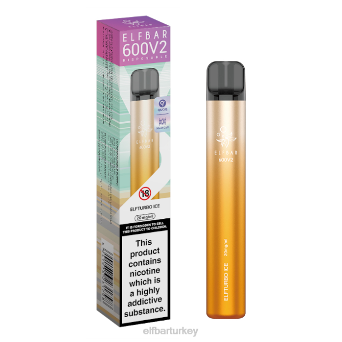 VVZ428 elfbar 600v2 tek kullanımlık elektronik sigara - 20 mg elfturbo buz